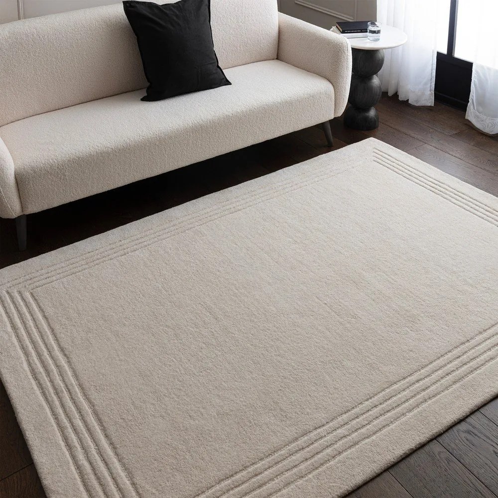 Wełniany dywan tkany ręcznie w kolorze kości słoniowej 160x230 cm Orlo Ivory – Asiatic Carpets