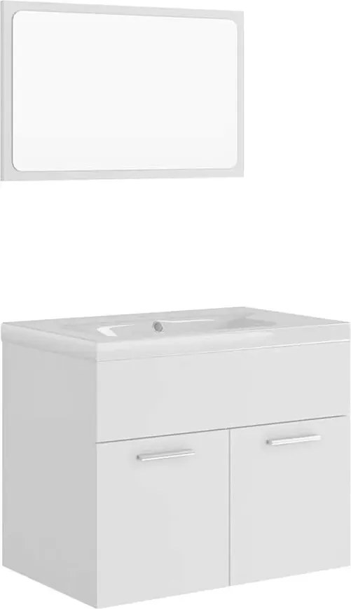 Minimalistyczny zestaw mebli do łazienki z umywalką 60 cm biały mat Z0-F99