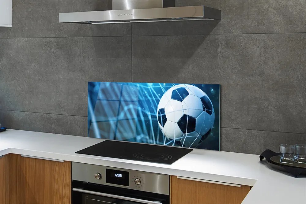 Szkło do Kuchni na Ścianę Futbolowa Wizja w Błękicie