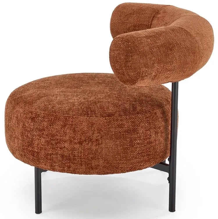 Cynamonowy designerski fotel wypoczynkowy - Roger