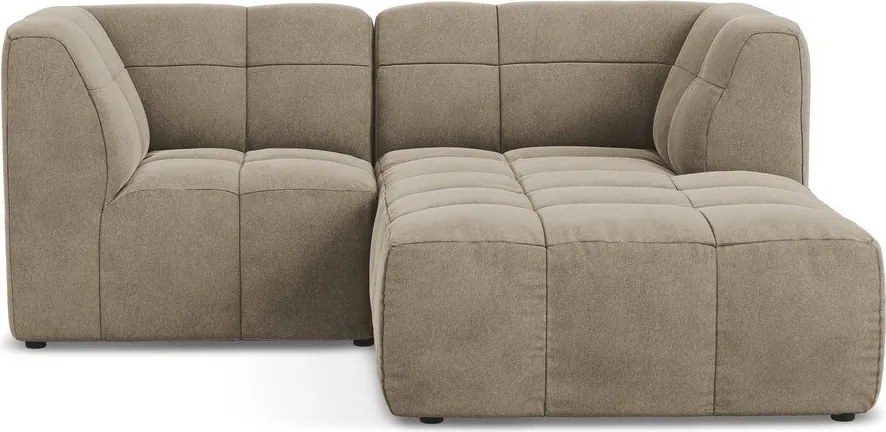 Brązowy aksamitny narożnik (prawostronny/z szezlongiem) Aloha – Makamii