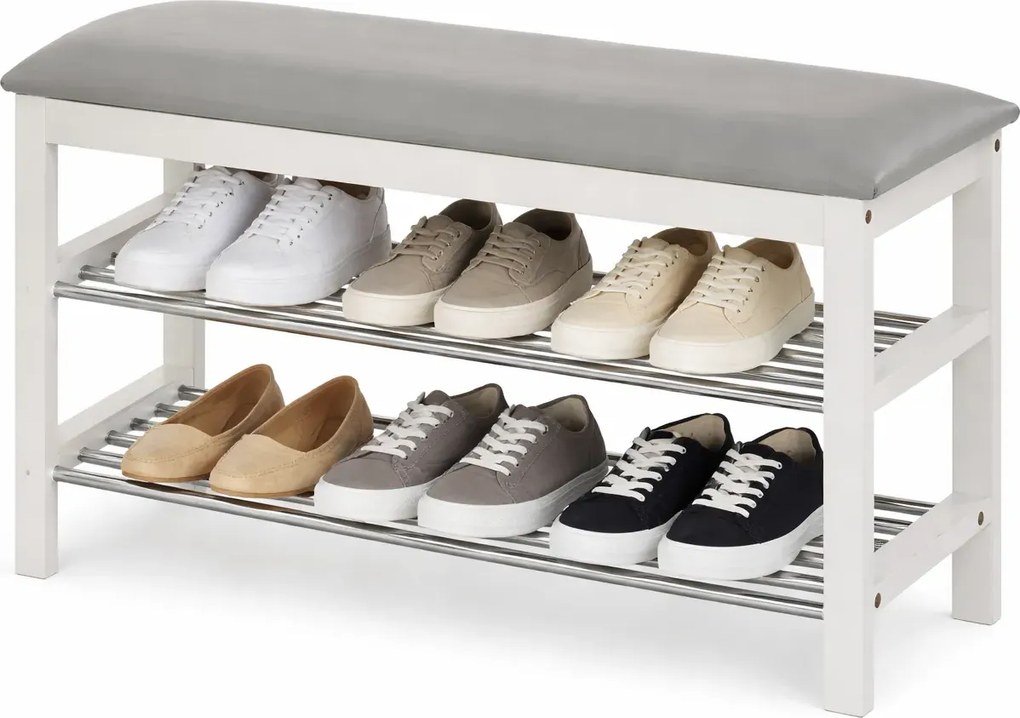 Szary Stojak Na Buty Z Siedziskiem F8-Z15