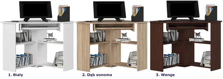Małe komputerowe biurko narożne dąb sonoma W4-P09