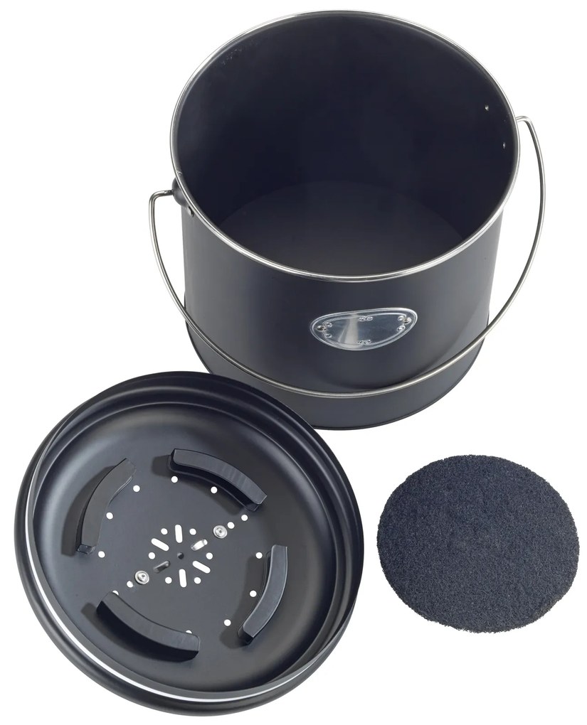 Kosz na kompost, 3 wymienne filtry neutralizujące zapachy, 6 l, Nero, WENKO