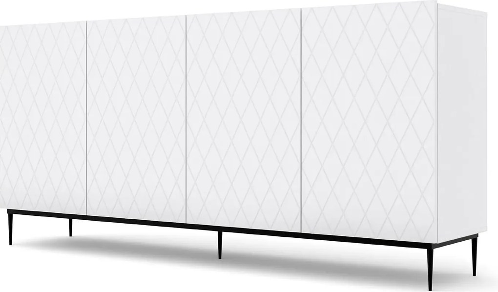 Komoda biały mat + czarna rama F3-G57