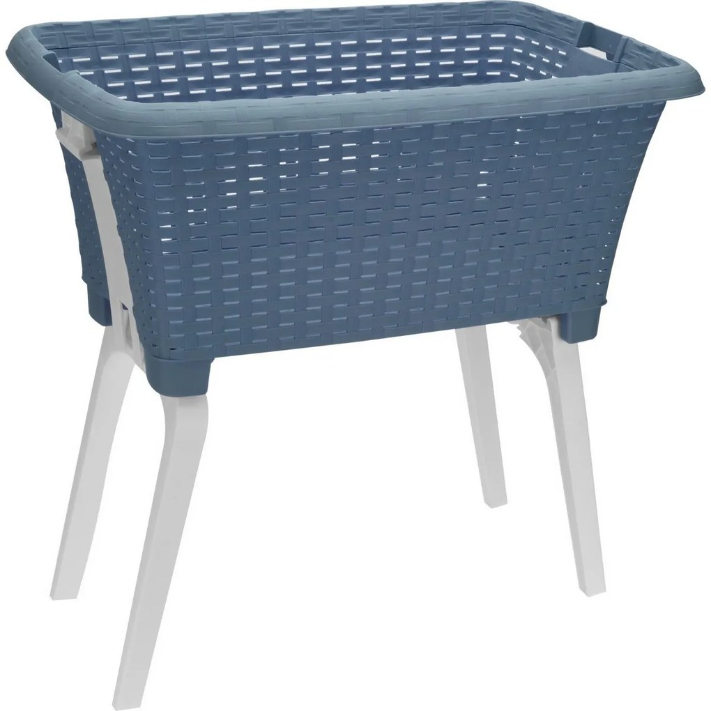 Kosz na bieliznę z nóżkami Aurora 60 x 40 x 60 cm, niebieski