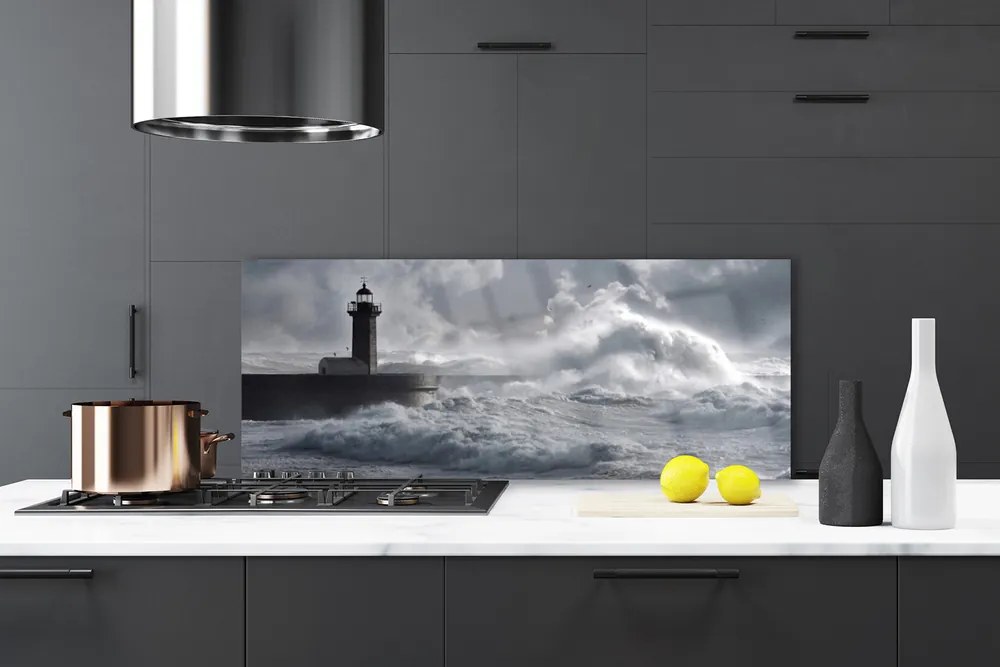 Szkło do Kuchni na Ścianę Klasyczna Latarnia Morska