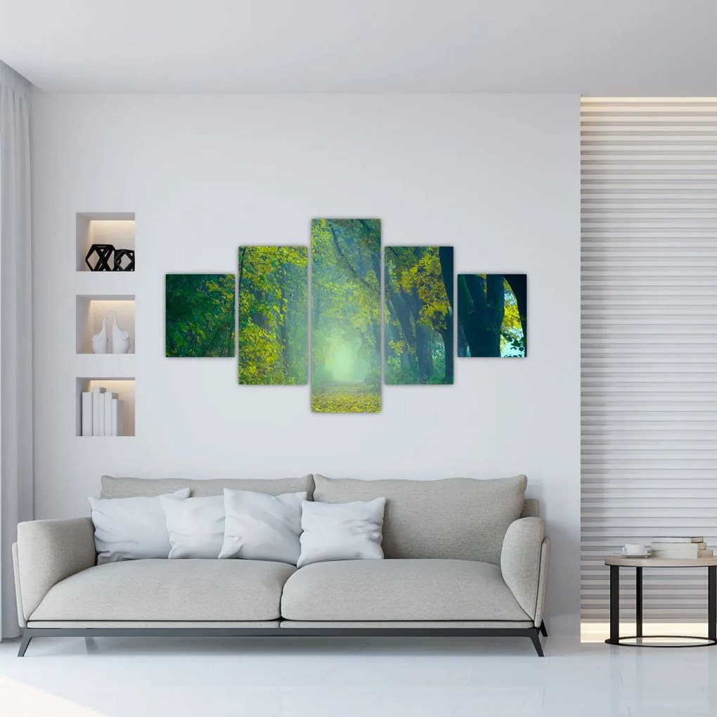 Obraz drogi wysadzanej drzewami (125x70 cm)