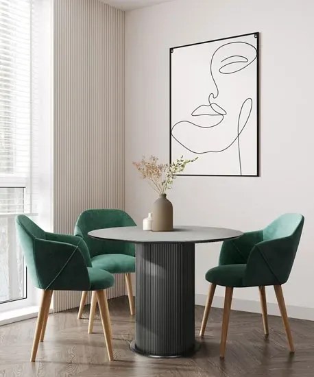 Czarny okrągły stół z lamelami L6-D99