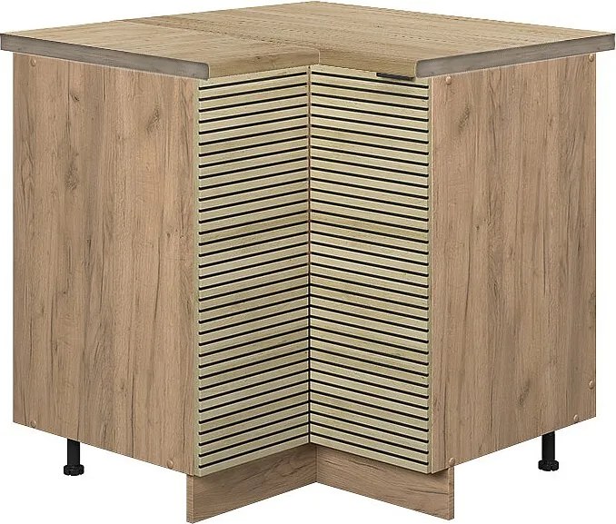 Szafka narożna panel dębowy 80.5x60x82 fame-line