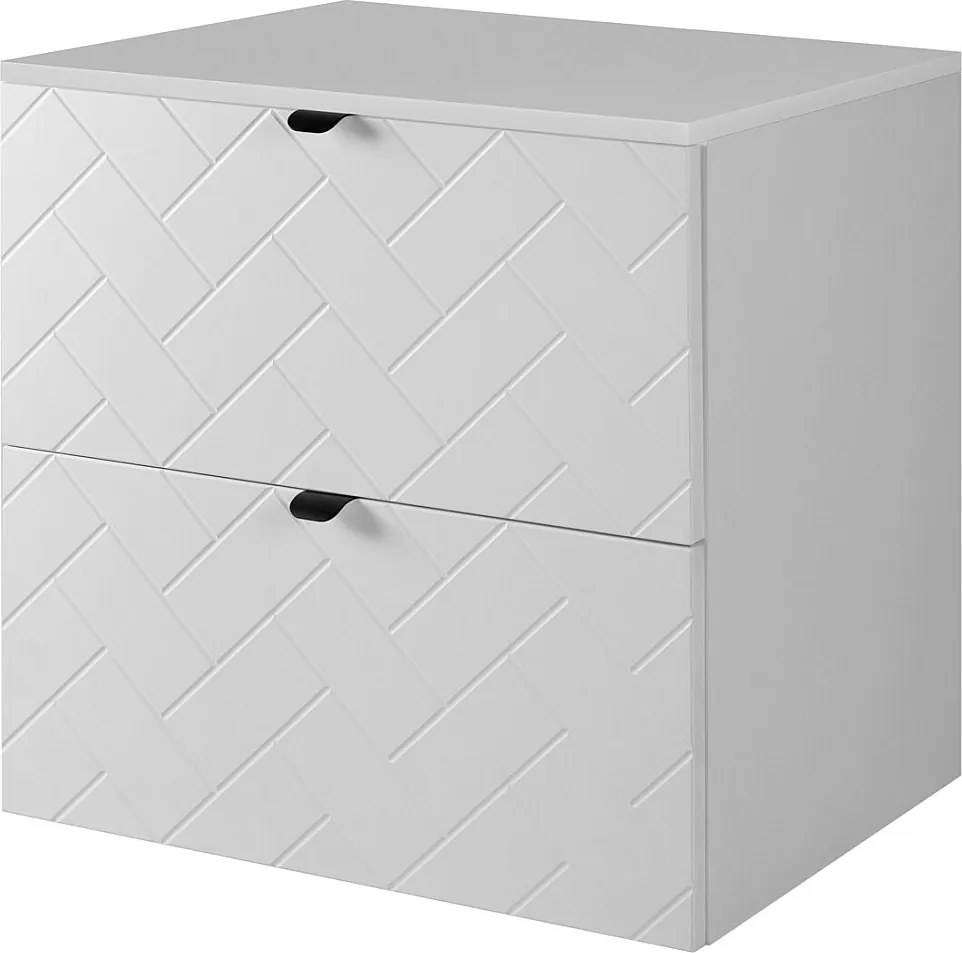 Meble łazienkowe, Biały Mat, 60 x 57 x 46 cm, uchwyty czarne