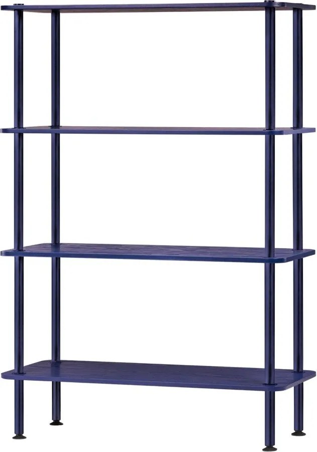 Niebieski regał w dekorze dębu 80x127x35 cm Teidi – noo.ma