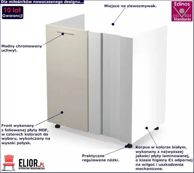 Kuchenna narożna szafka zlewozmywakowa G8-K40