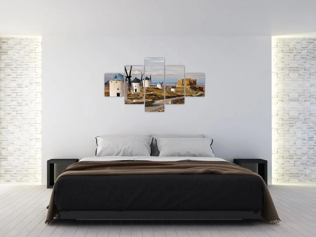 Obraz - Wiatraki Consuegra, Hiszpania (125x70 cm)