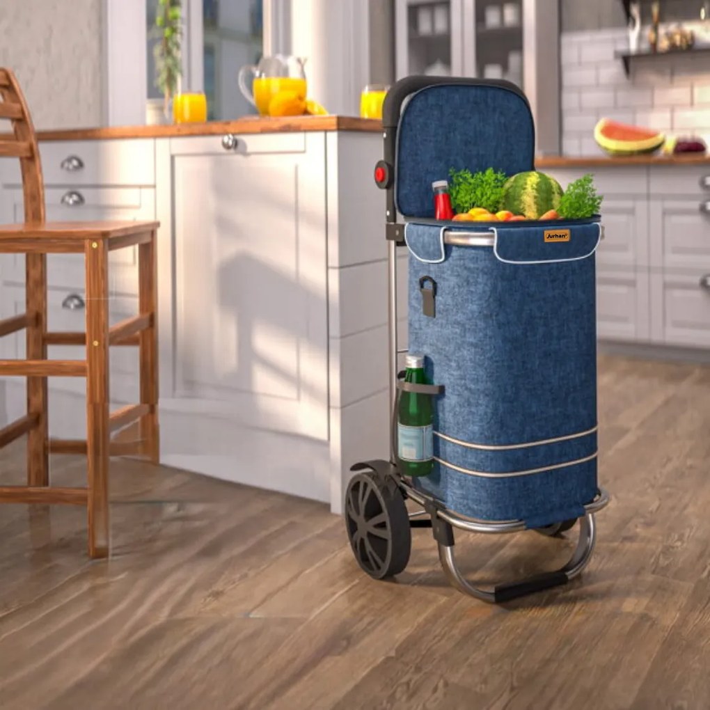 Torba na zakupy na kółkach EASY, 50l, niebieska Jurhan
