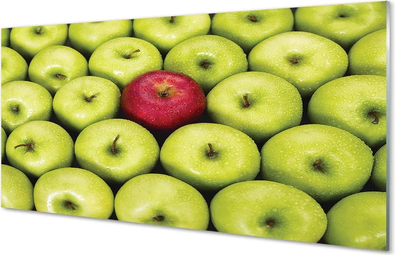 Szklany Panel Duet Zielonego i Czerwonego Jabłka