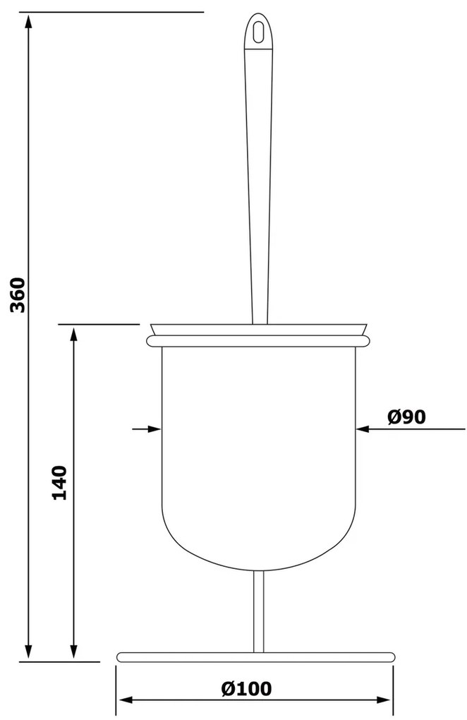 AQUALINE GA1304 Szczotka do WC Simple Line , srebrny