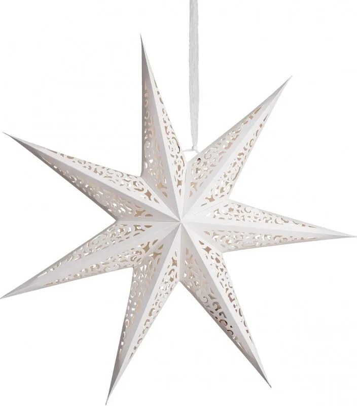 Świąteczna papierowa gwiazda siedmioramienna AUREVIA 60 cm, biała