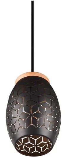 Czarna lampa wisząca ø 15 cm Bidar – Reality