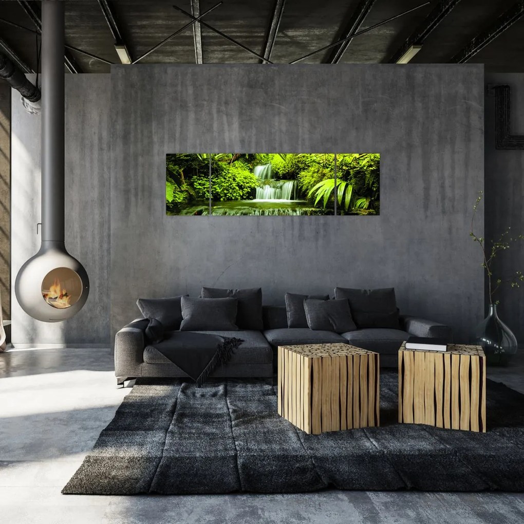 Obraz - Indonezyjskie wodospady (170x50 cm)