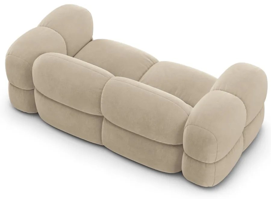 Beżowa aksamitna sofa 210 cm Loretto – Cosmopolitan Design