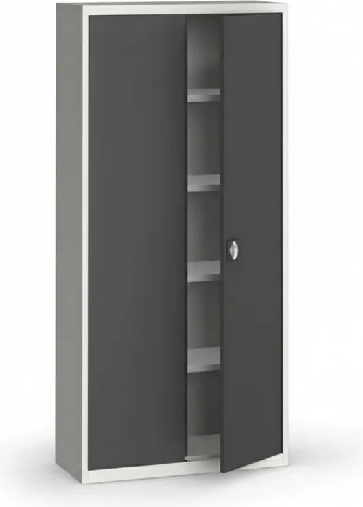 Szafa metalowa, 1950 x 950 x 400 mm, 4 półki, szara/ciemnoszara