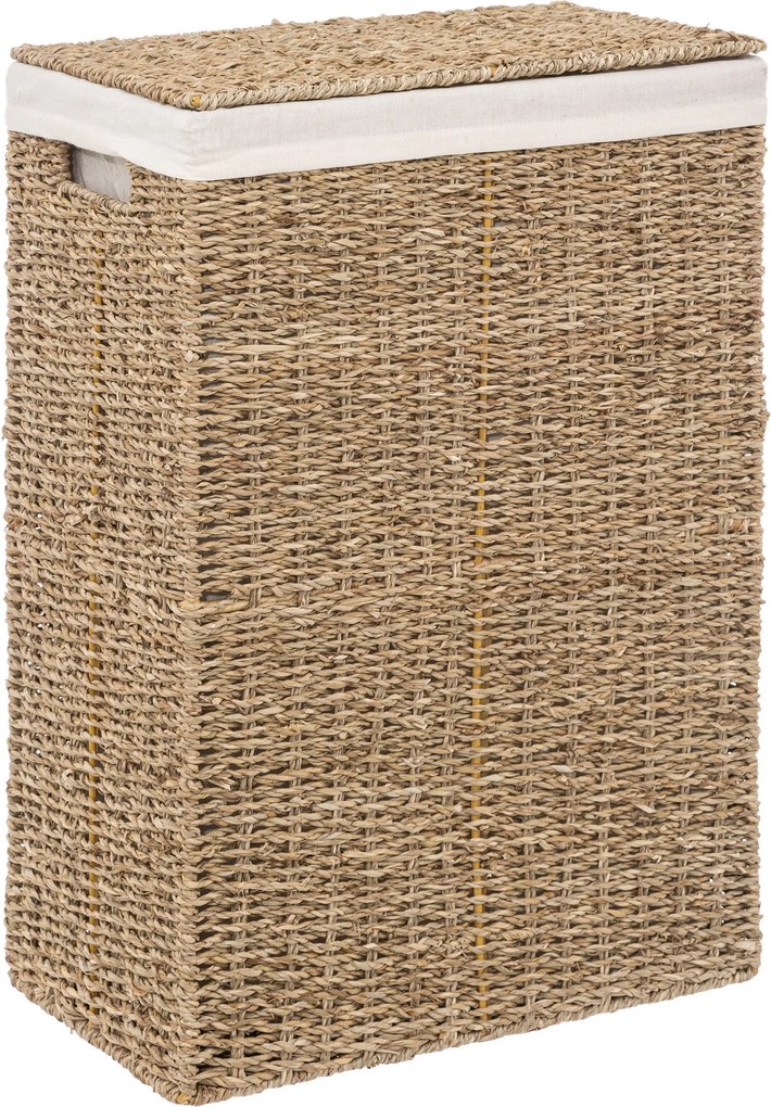 Kosz na pranie z trawy morskiej, 45 L, 38 x 22 x 55 cm