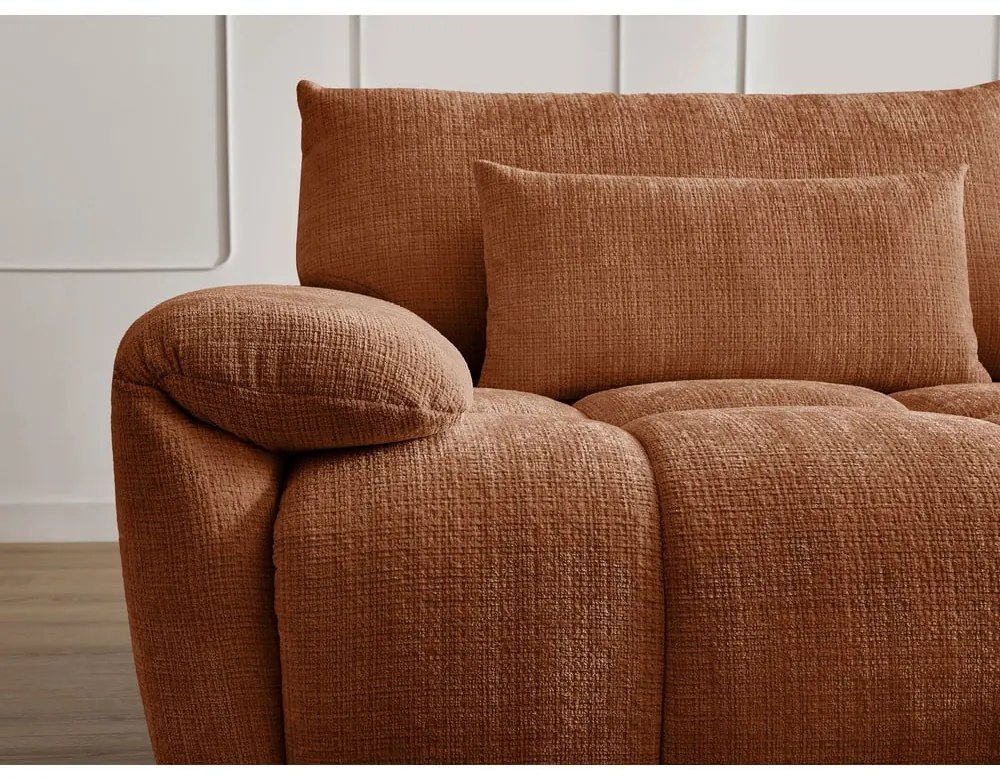 Ceglasta sofa z tkaniny szenilowej 264 cm Ivane – Bobochic Paris
