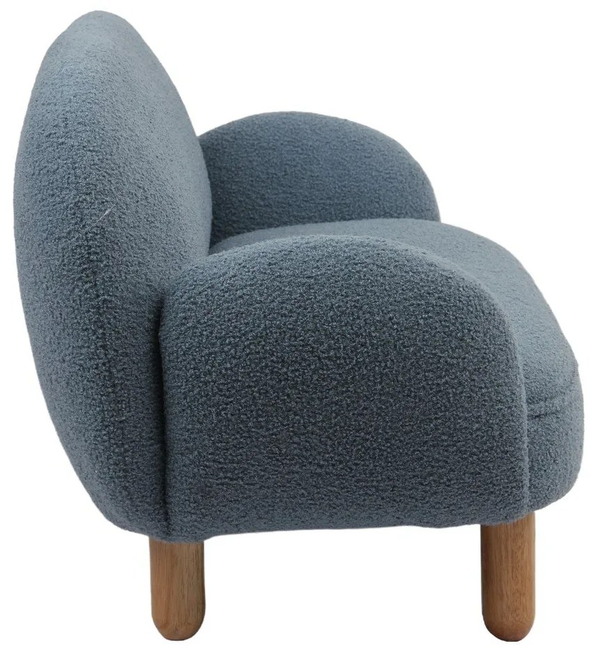 Niebieski fotel dziecięcy z materiału bouclé Rocky – Vipack