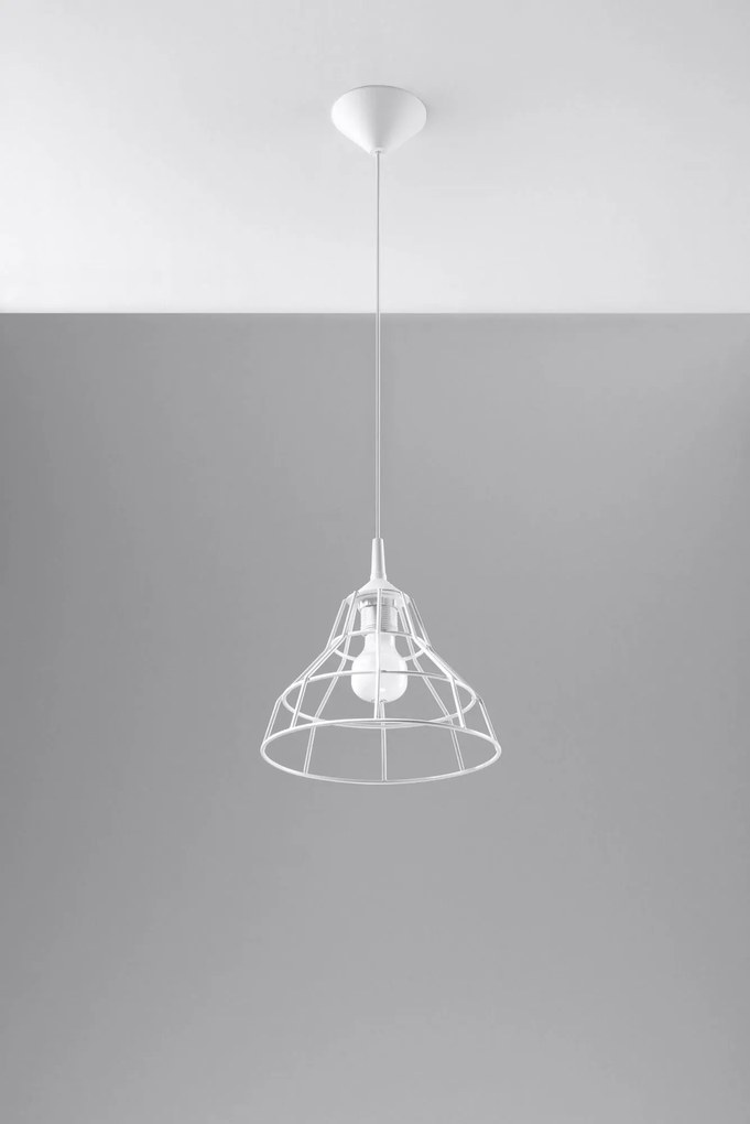 Industrialna lampa wisząca E821-Anato - biały