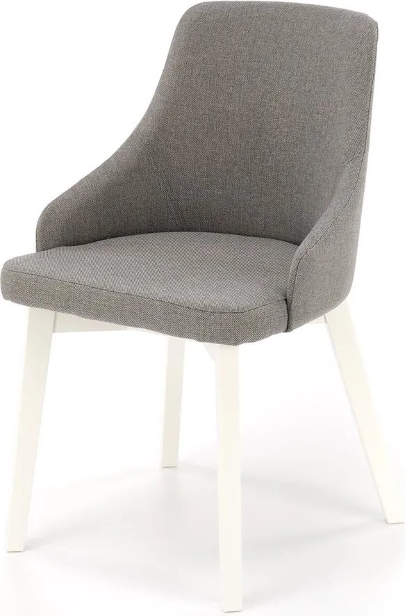 Wygodne krzesło na drewnianych nogach w kolorze białym Toledo Halmar