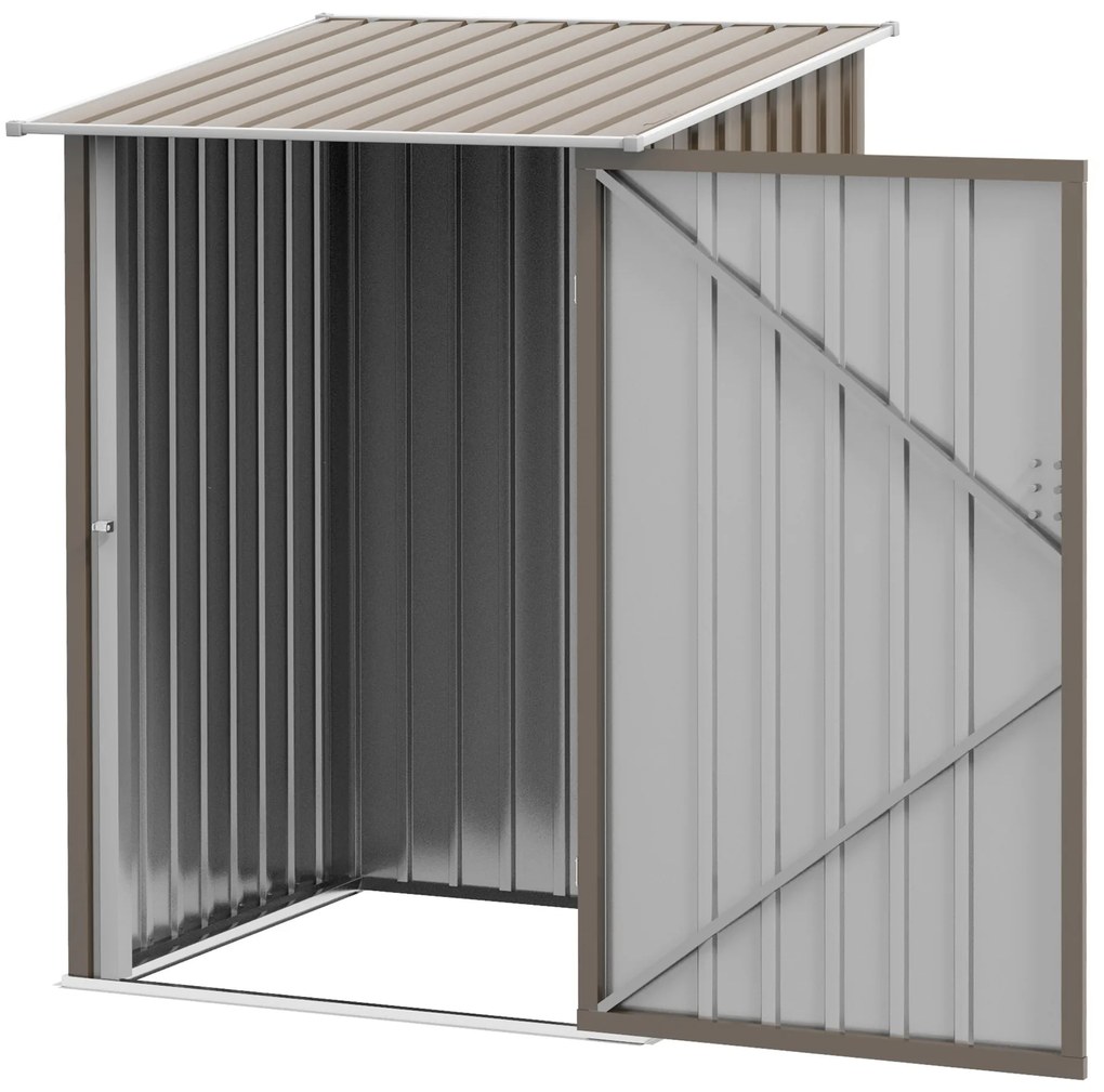 Outsunny Domek narzędziowy brązowy 100x103x160 cm ze stali z zamkiem - Aosom PL