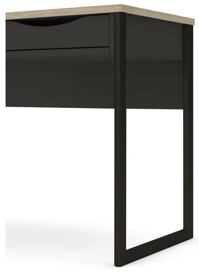 Czarne biurko Tvilum Function Plus, 130 x 48 cm