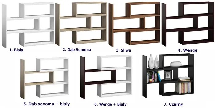 Niski regał na książki wenge H3-D67