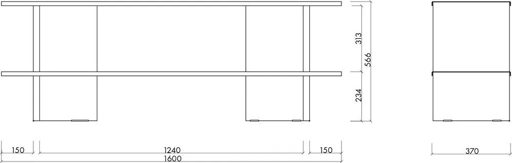 Czerwony metalowy regał 160x57x37 cm Hes – noo.ma