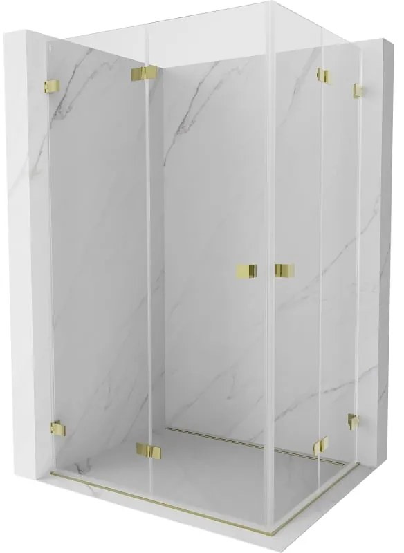 Mexen Lunar-F Duo kabina prysznicowa składana 95 x 75 cm, transparent, złota - 836-095L-075P-50-00