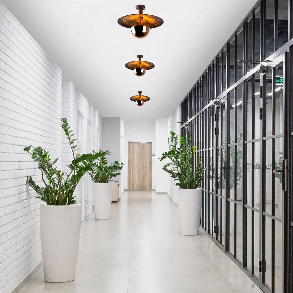 Lampa sufitowa w kolorze miedzi z metalowym kloszem ø 48 cm Kurt – Opviq lights