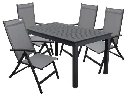 EXPERT ACTIVE szary - zestaw ogrodowy aluminiowy 4+1