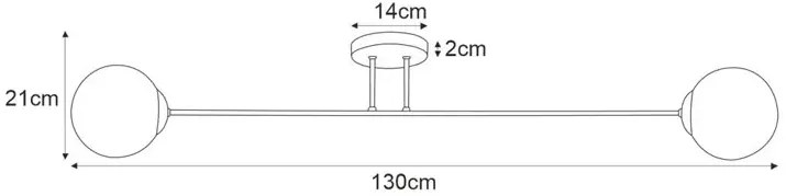 Nowoczesna lampa sufitowa z dwoma kloszami - S802 Garu 4X