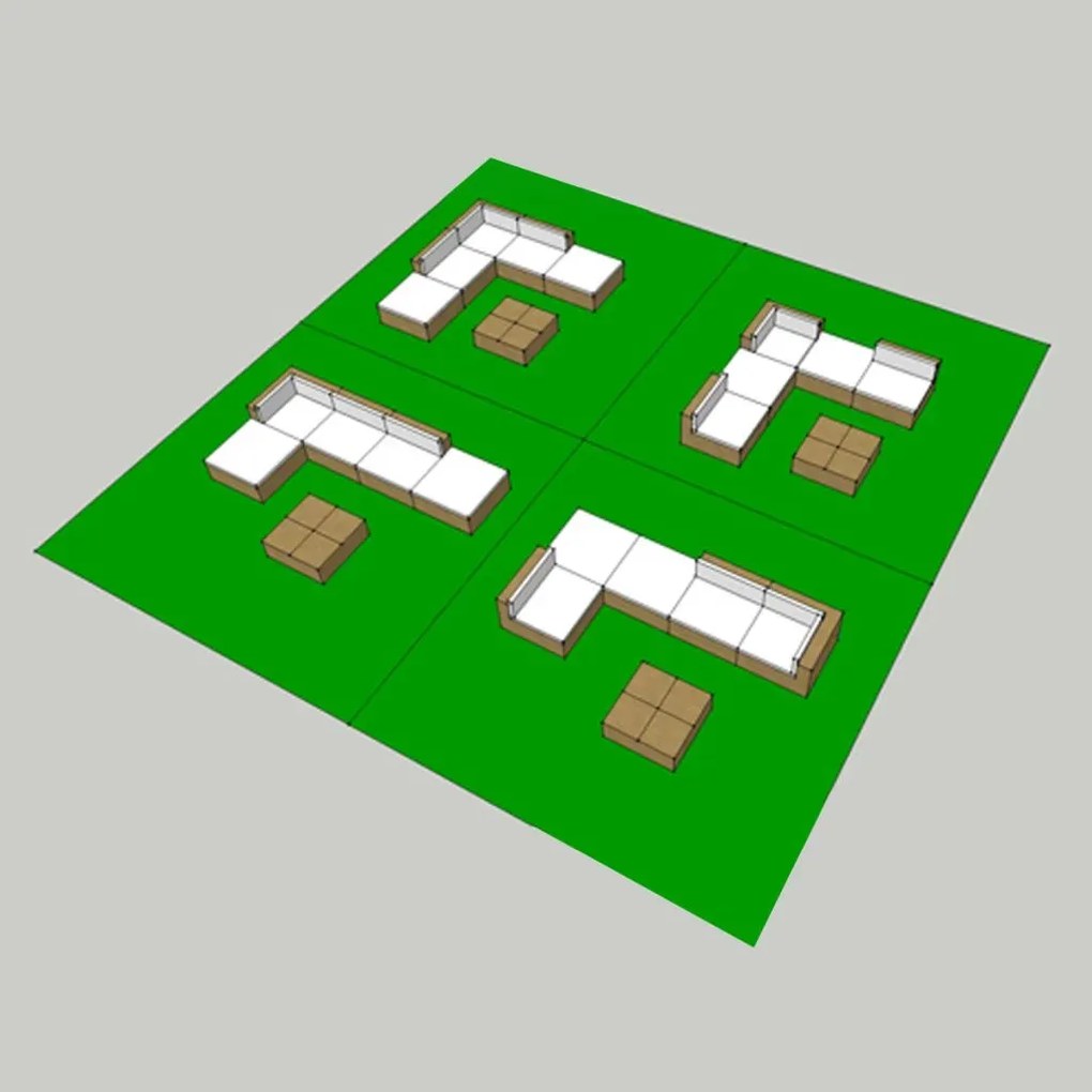 Czarny ogrodowy komplet wypoczynkowy L1-T93