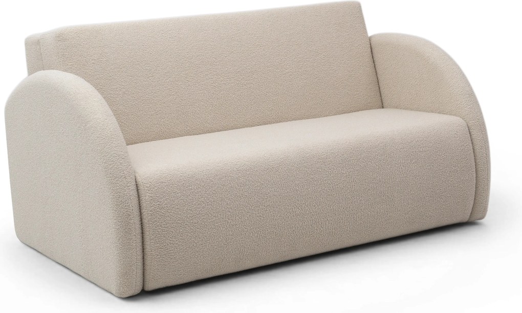 Sofa rozkładana Nubi trzyosobowa 140 cm z pojemnikiem - jasny beżowy boucle Quelle 03