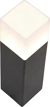 Stojąca lampa zewnętrzna czarna z opalowym białym 30 cm - Denmark