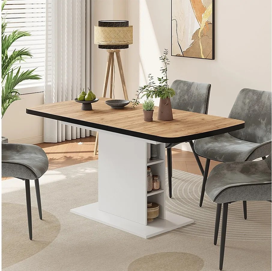 Stół jadalny gold power dąb/biały 120x80x77.3 fenaro