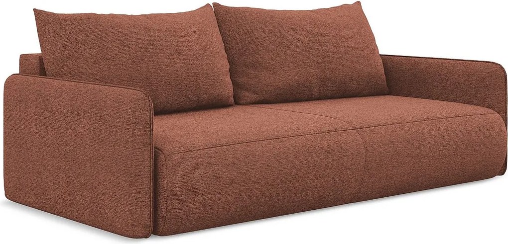 Kanapa 3-osobowa z funkcją spania - z tkaniny szenilowej - brudny róż - NANEA