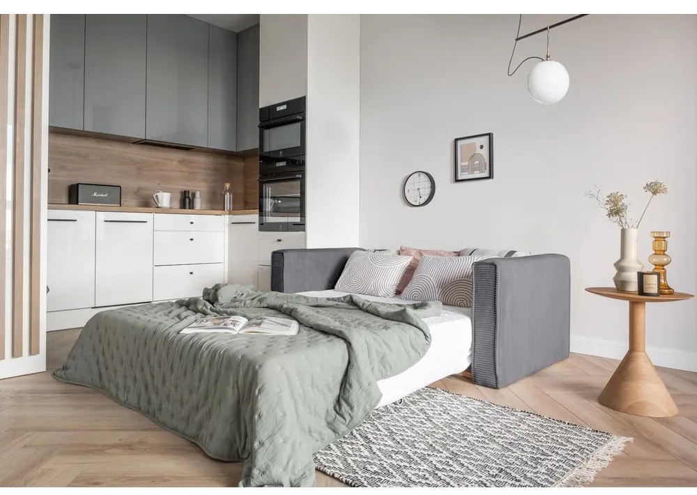 Szara rozkładana sofa 168 cm Lucky Lucy – Miuform