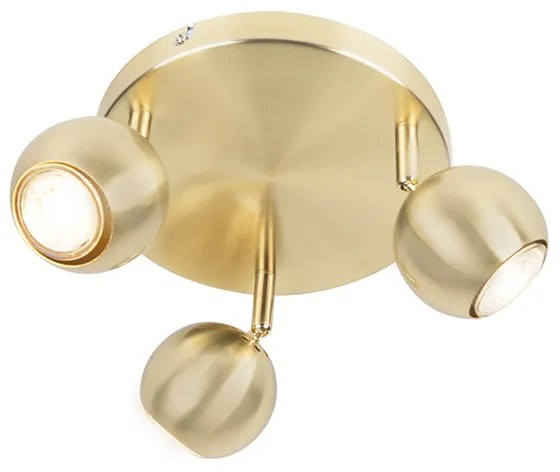 Spot retro okrągły mosiądz 3-źródła światła - Gissi