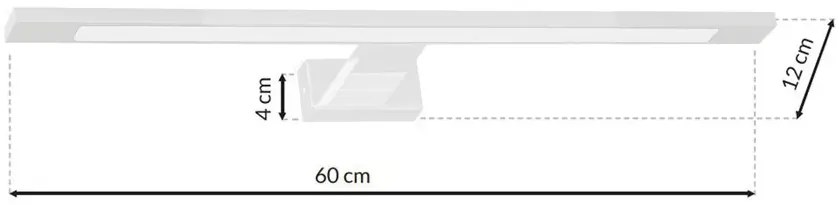 Biały kinkiet nad lustro N-014-Sazu 60x11,5x4 cm