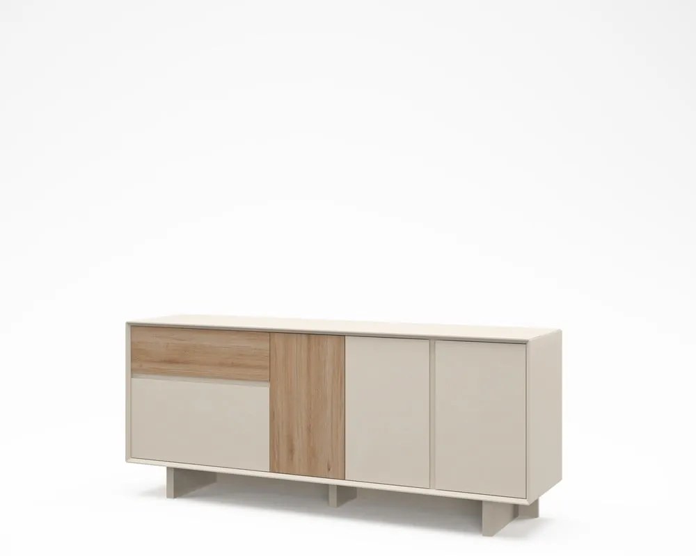 Beżowo-naturalna komoda w dekorze dębu 180x76x45 cm Carpi – Marckeric