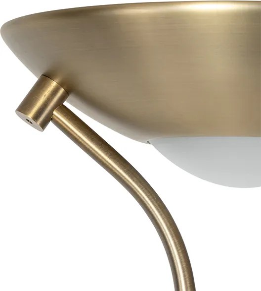 Nowoczesna lampa podłogowa brązowa z lampką do czytania w tym LED ściemniane do ciepłego - Diva