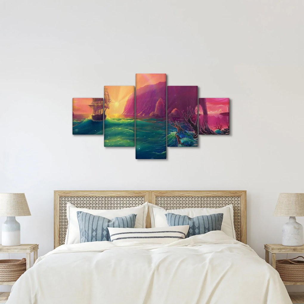 Obraz - Obraz olejny, Podróż do fantastycznego królestwa (125x70 cm)